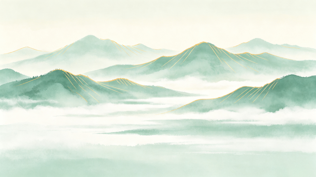 大气清新中式山脉背景