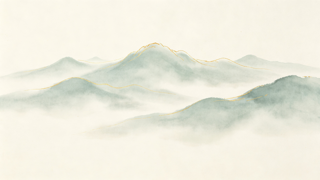 大气清新中式山脉背景