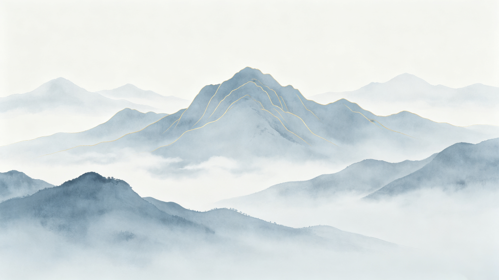 大气清新中式山脉背景