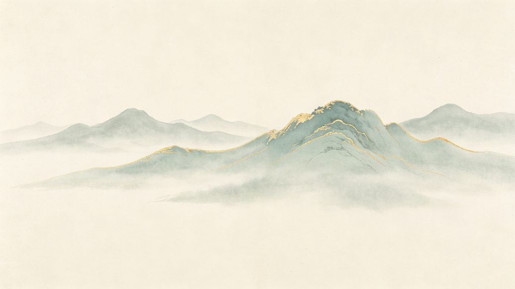 大气清新中式山脉背景