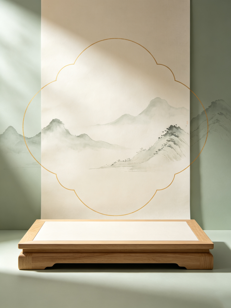 中式古朴展台背景