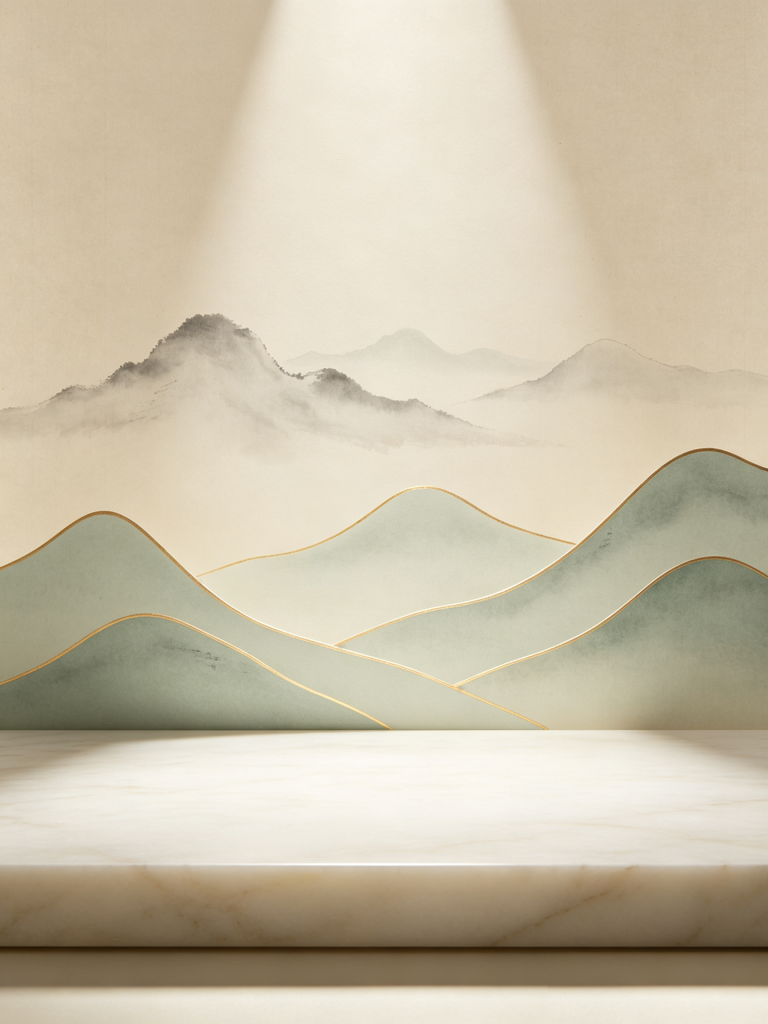 典雅清新中式展台背景