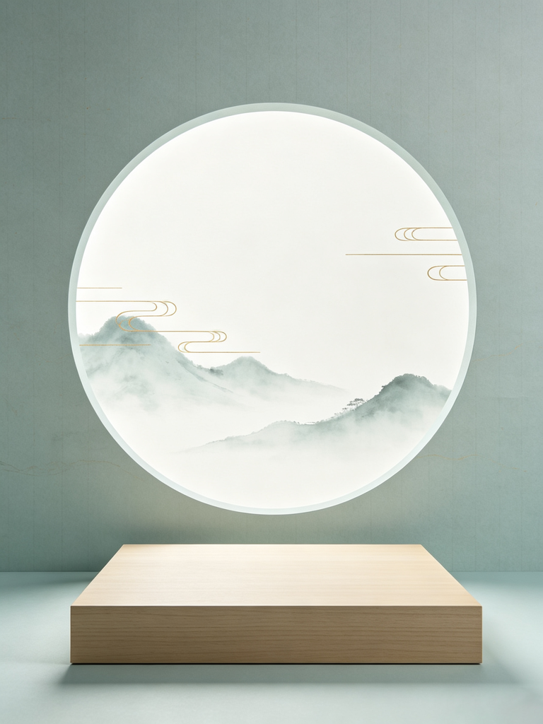 典雅清新中式展台背景