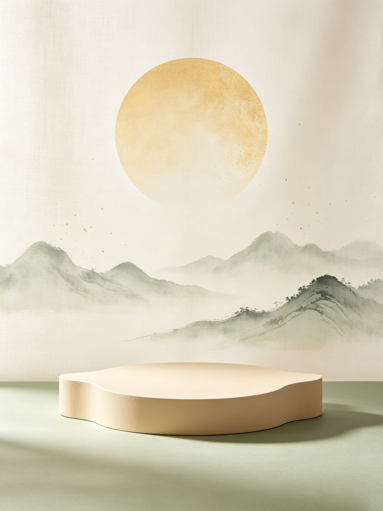典雅清新中式展台背景