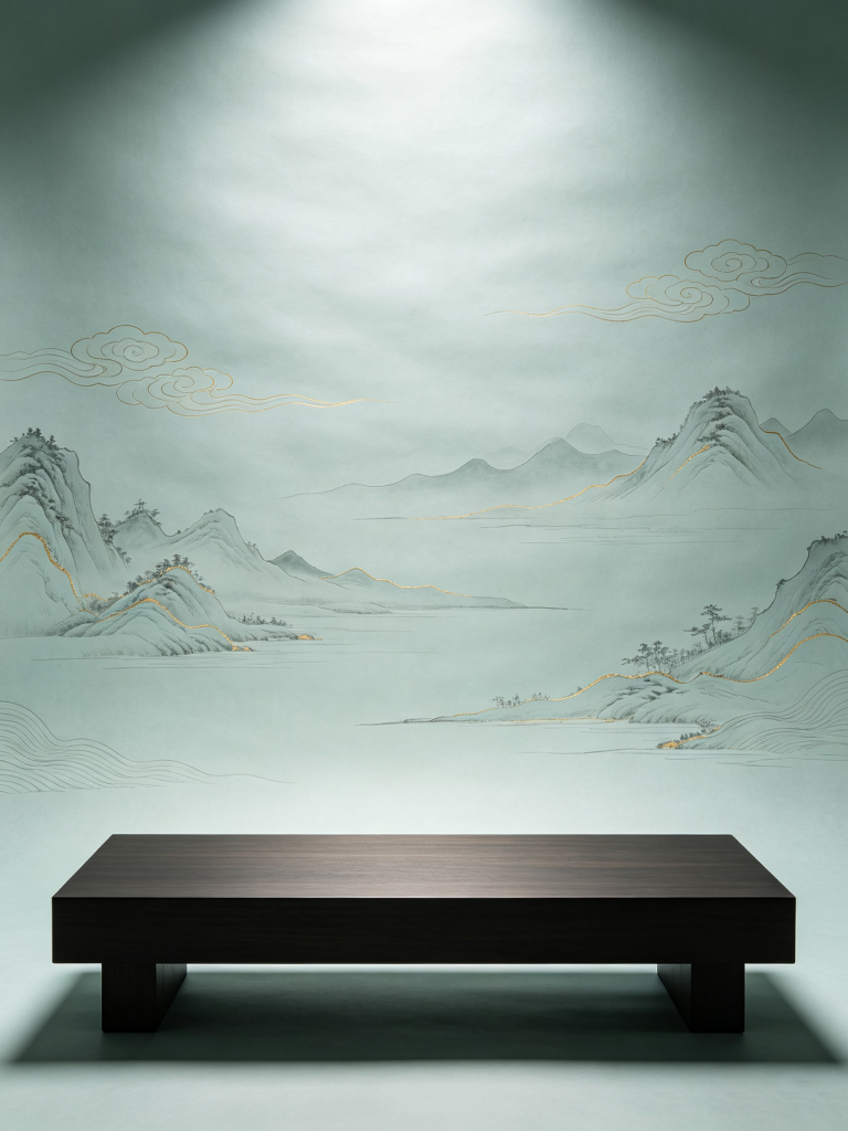 典雅清新中式展台背景