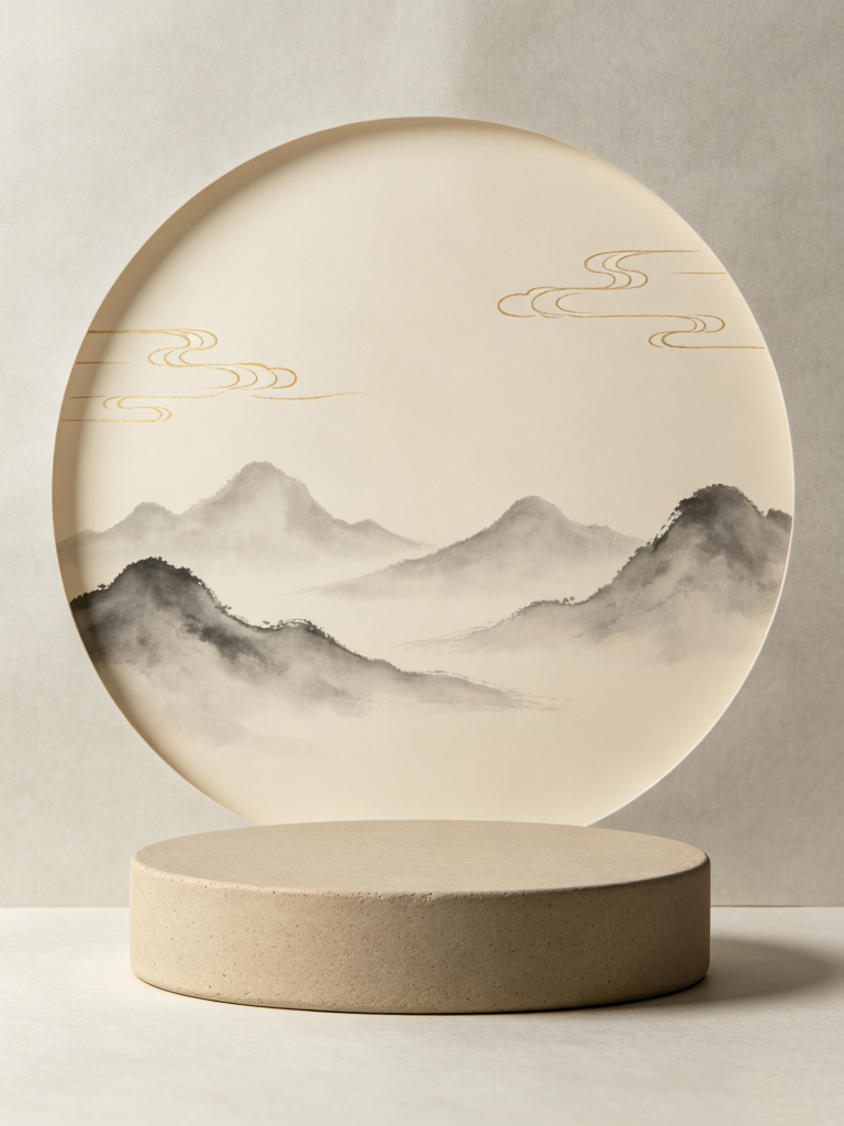 典雅清新中式展台背景