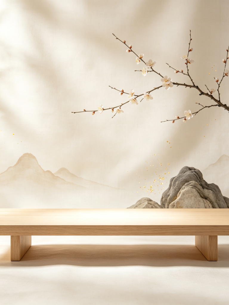 典雅清新中式展台背景
