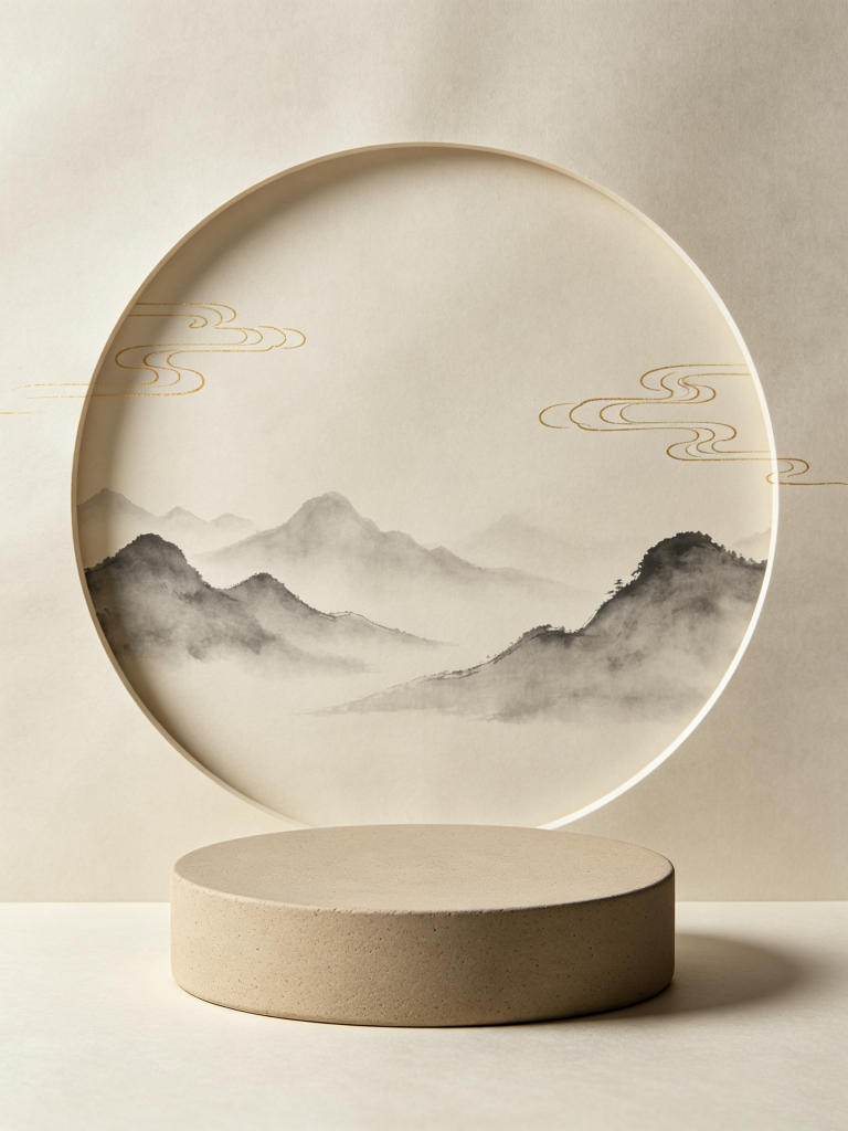 古朴典雅中式展台背景