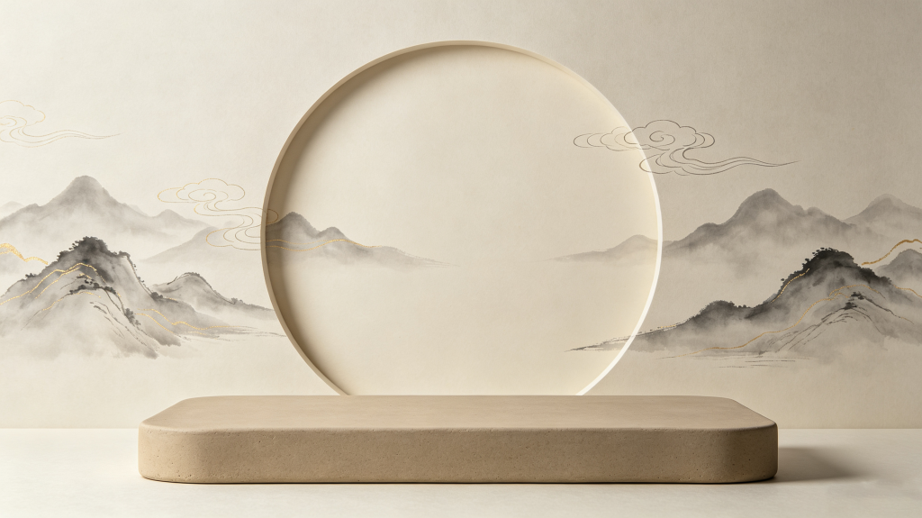 古朴典雅中式展台背景