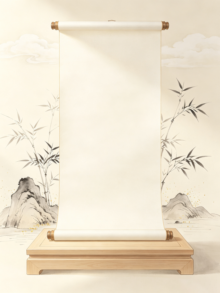 清新典雅中式卷轴