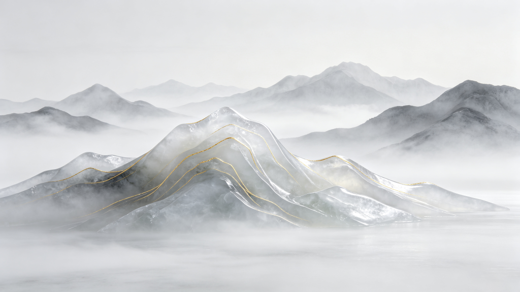 清新典雅中式山脉背景