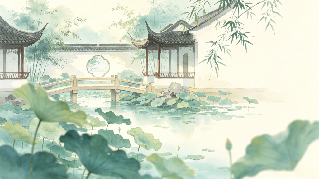 古朴中式园林背景