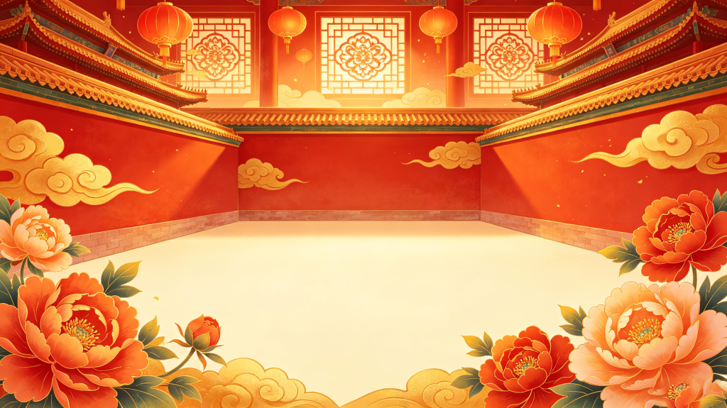 古朴典雅中式花卉背景