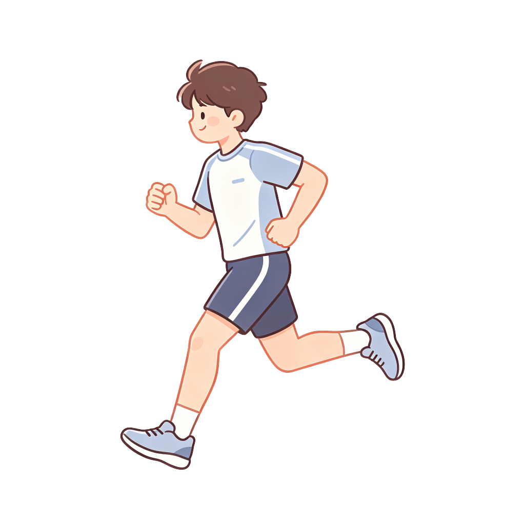 卡通跑步运动人物插画