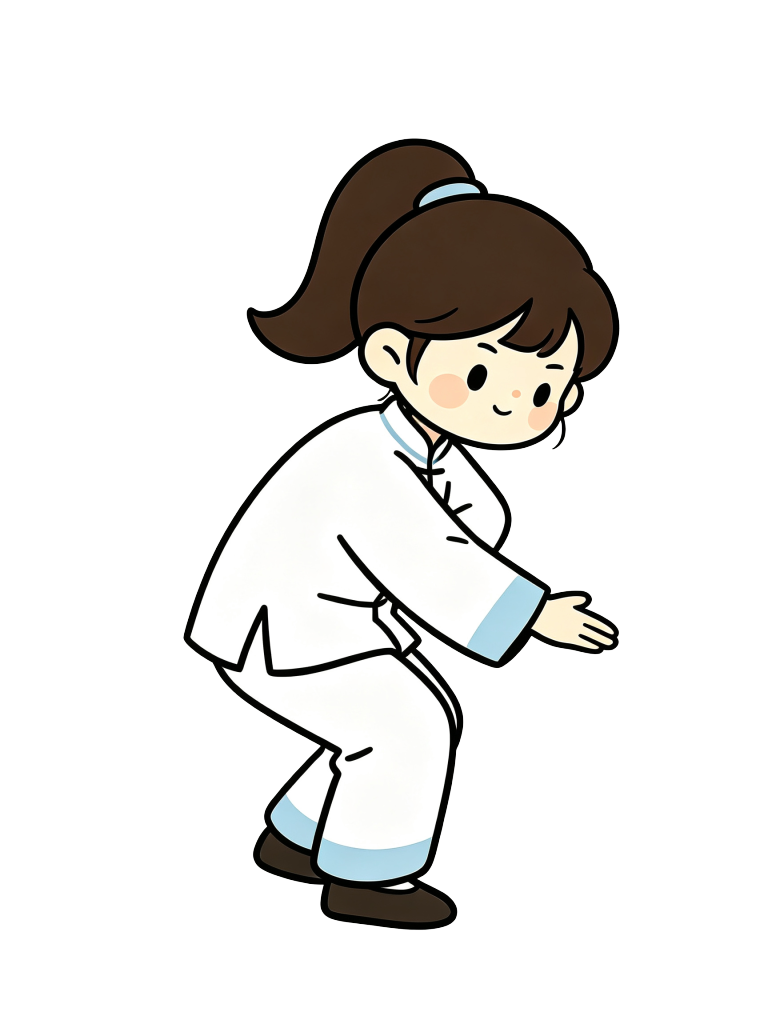 卡通太极女孩插画