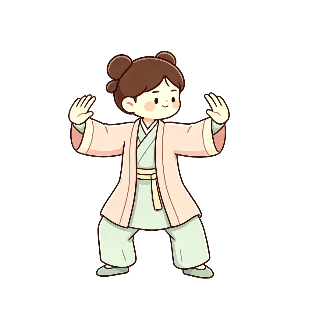 汉服太极女孩插画