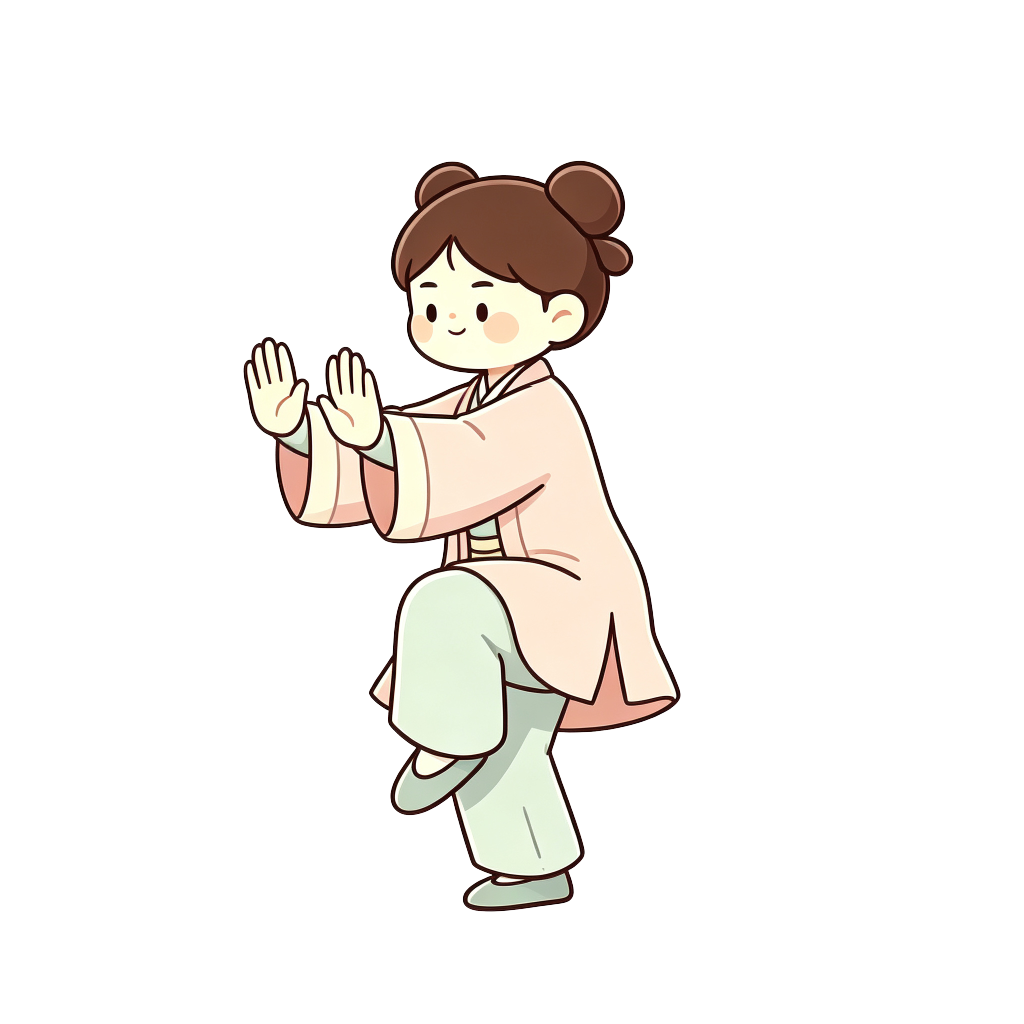 汉服太极女孩插画