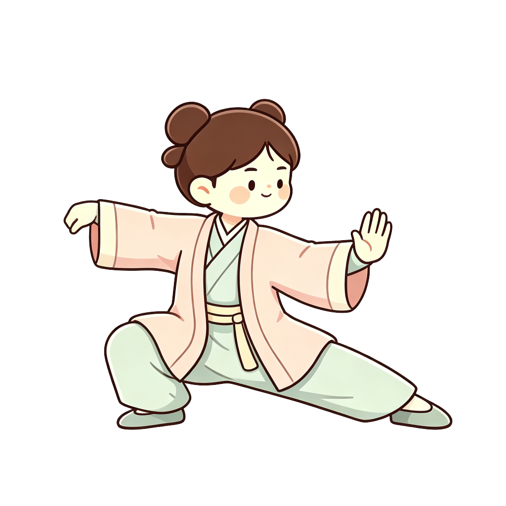 汉服太极女孩插画