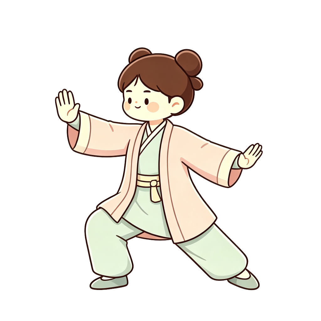 汉服太极女孩插画