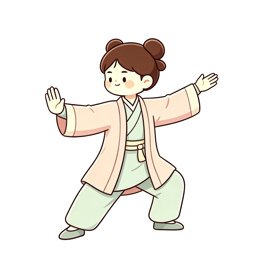 汉服太极女孩插画