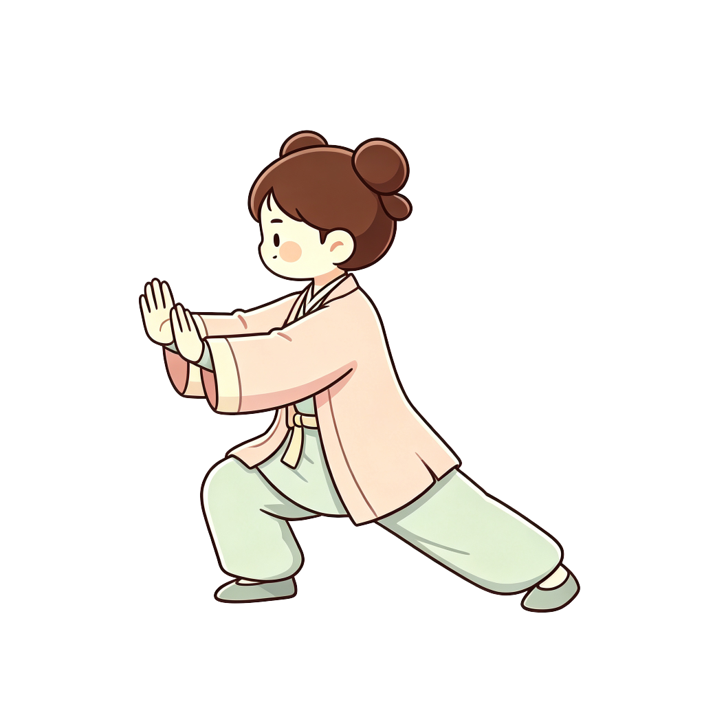 汉服太极女孩插画