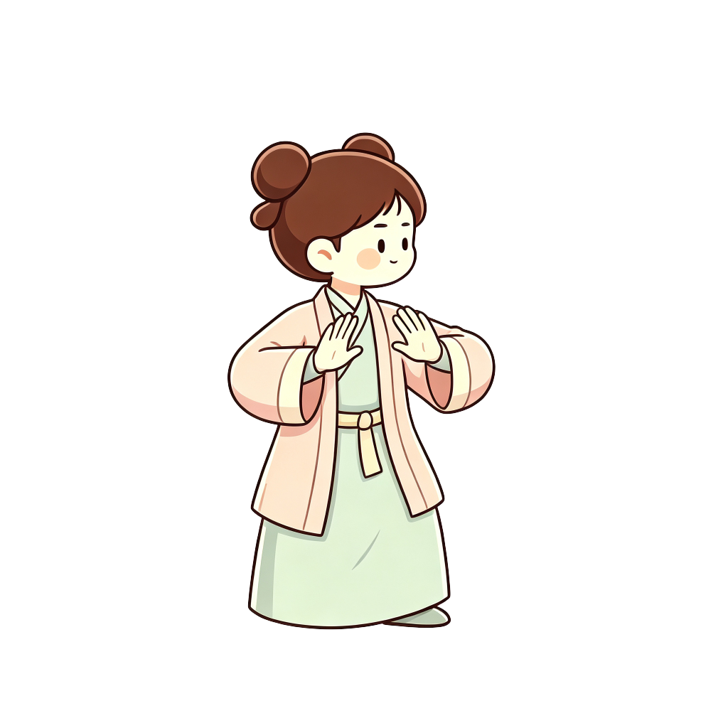 汉服太极女孩插画