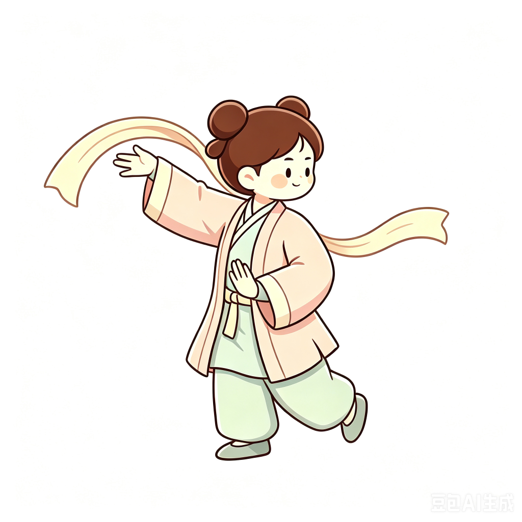 汉服太极女孩插画