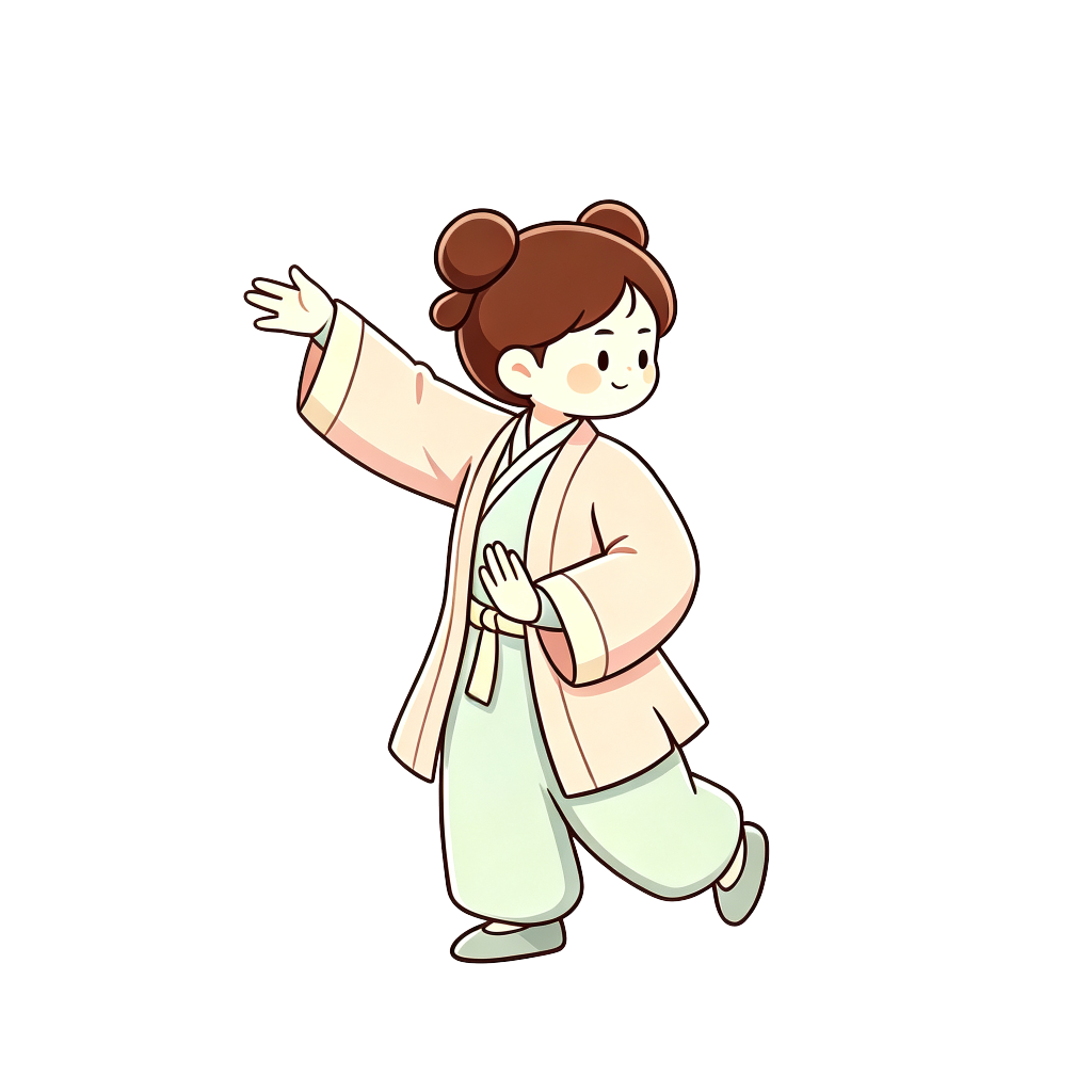 汉服太极女孩插画