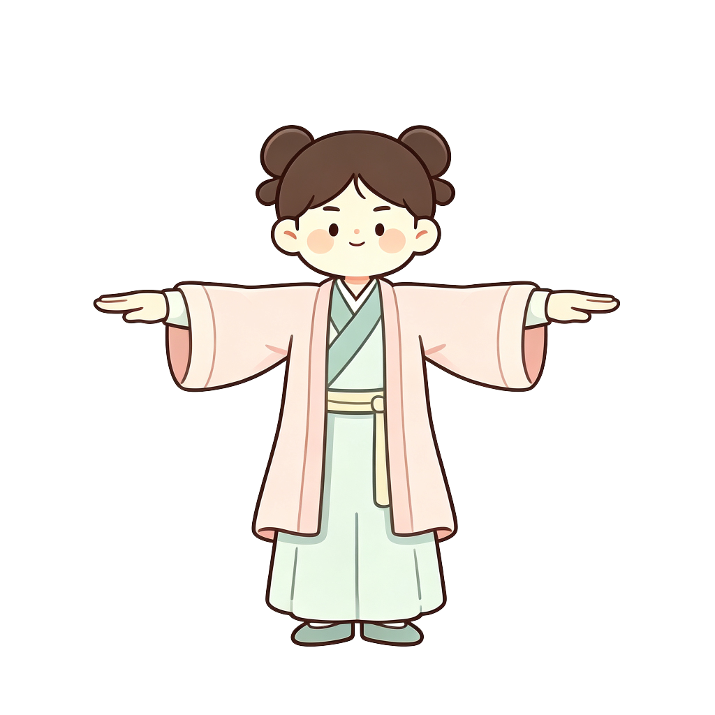 汉服太极女孩插画