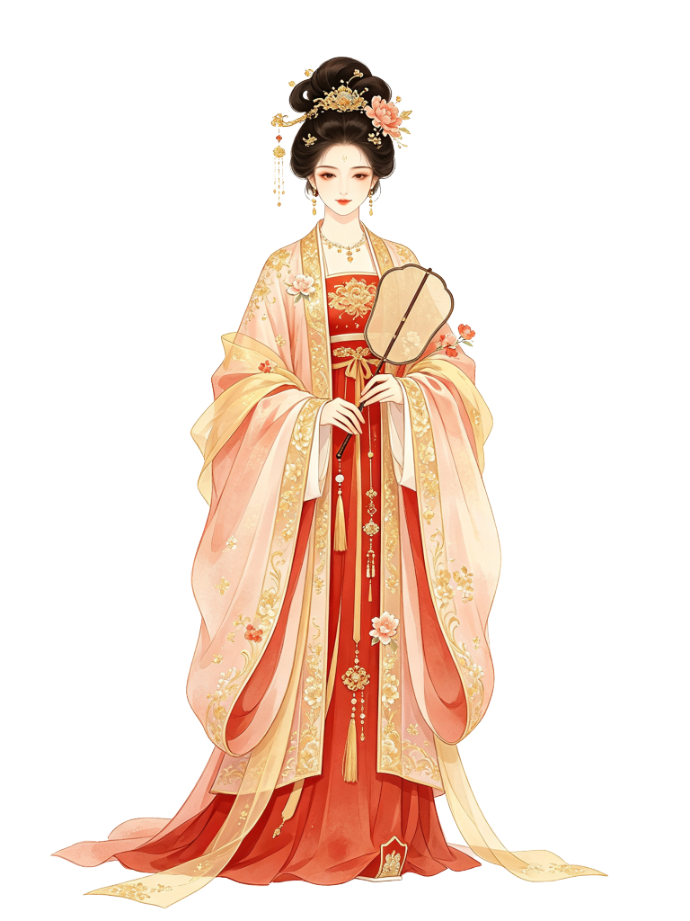 女性古装古风人物妃嫔王妃汉服美女插画