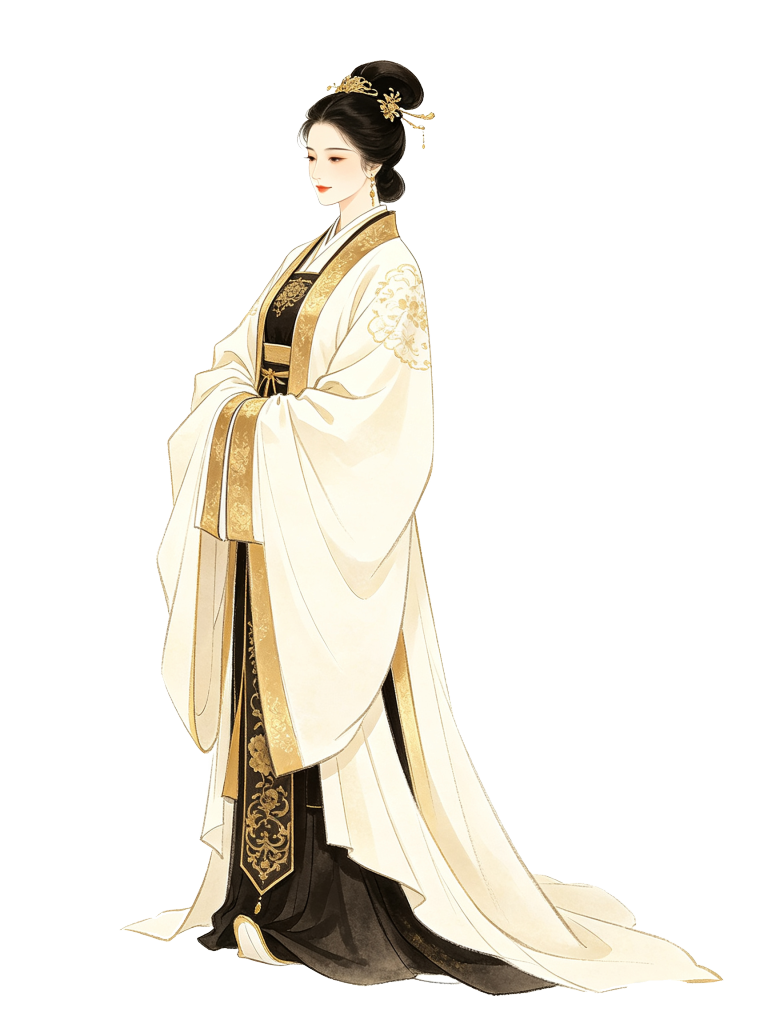 女性古装古风人物妃嫔王妃汉服美女插画