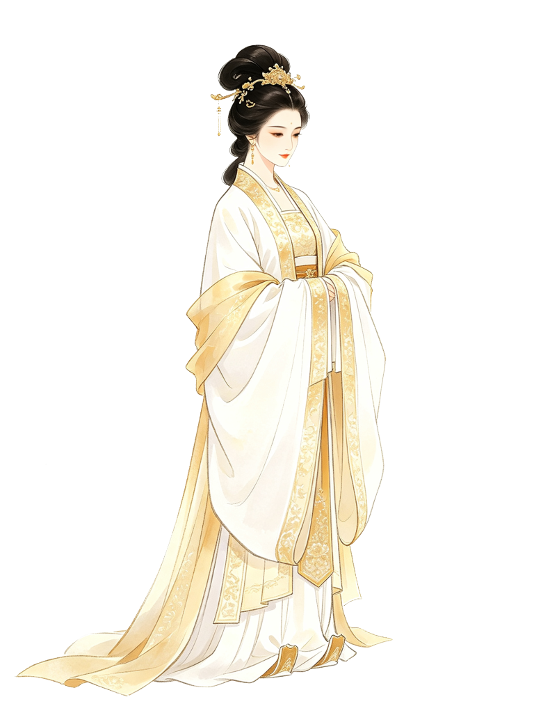 女性古装古风人物妃嫔王妃汉服美女插画