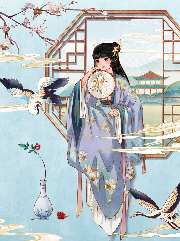 古风美女插画素材