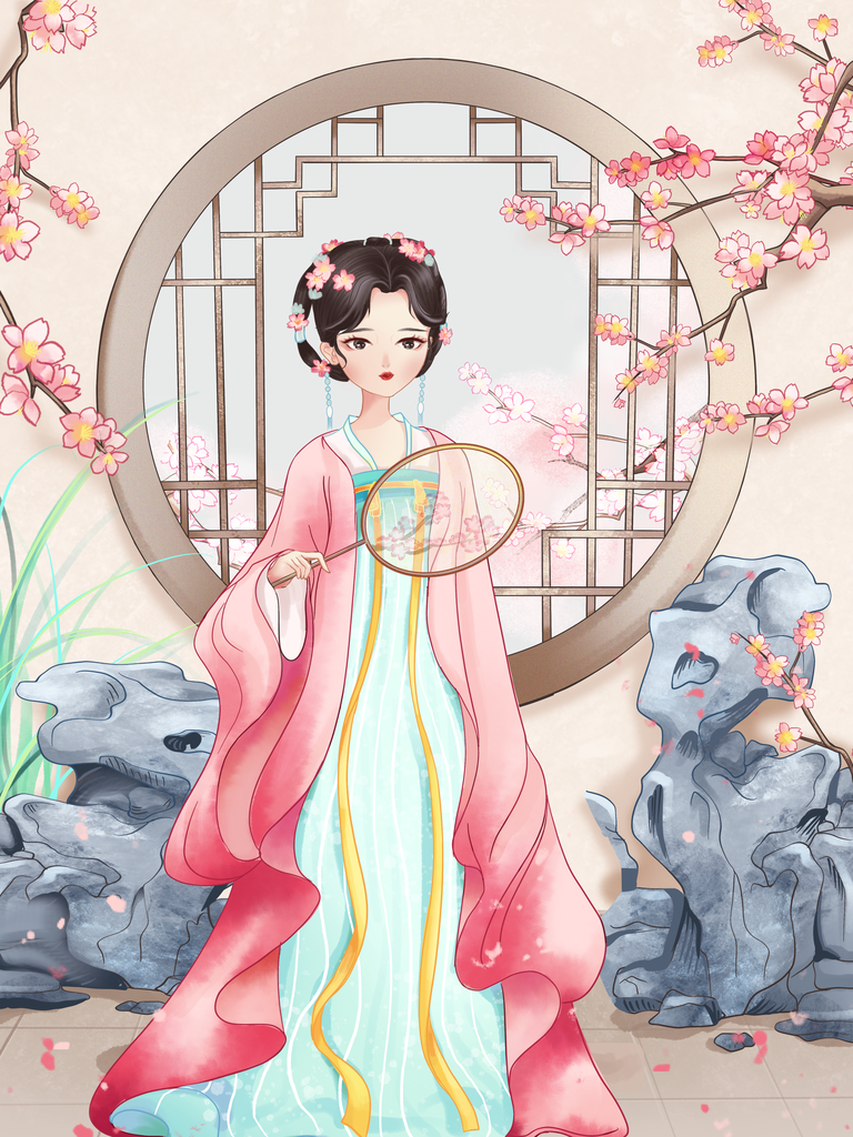 古风美女插画素材