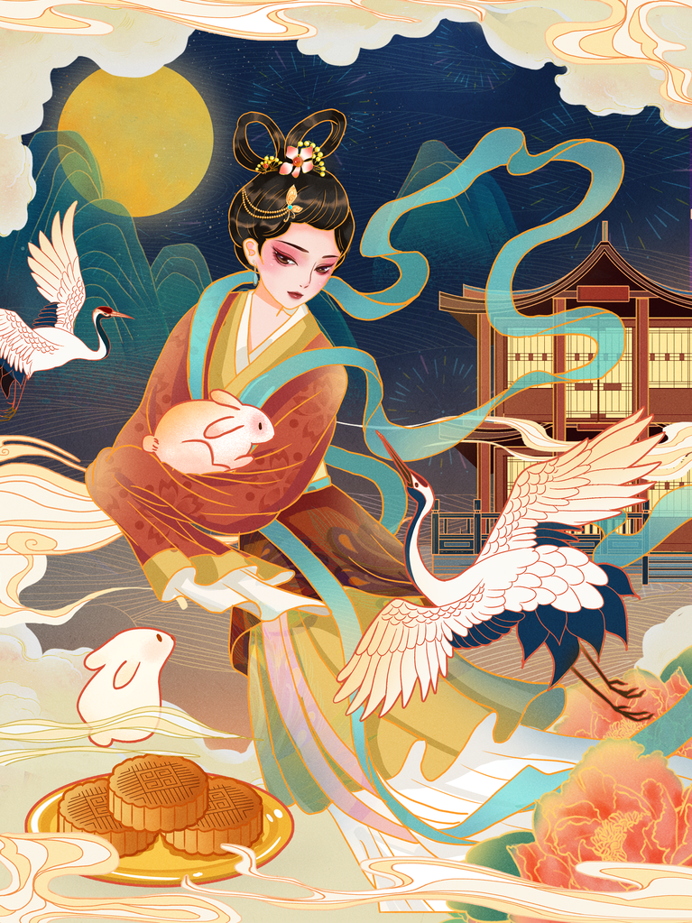 古风美女插画素材