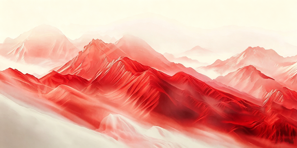 红色大气山脉山峰远山背景