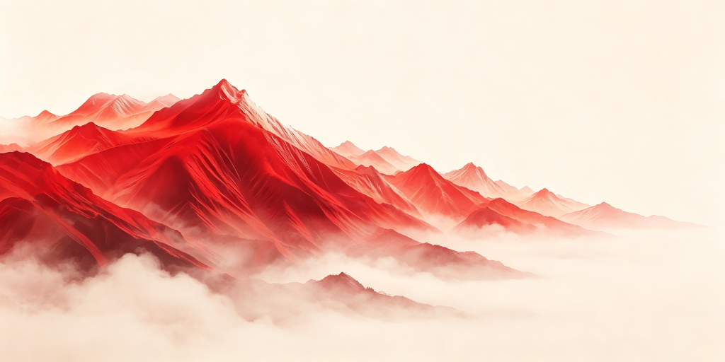 红色大气山脉山峰远山背景