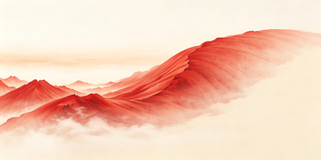 红色大气山脉山峰远山背景