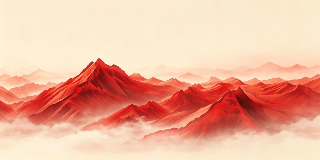 红色大气山脉山峰远山背景
