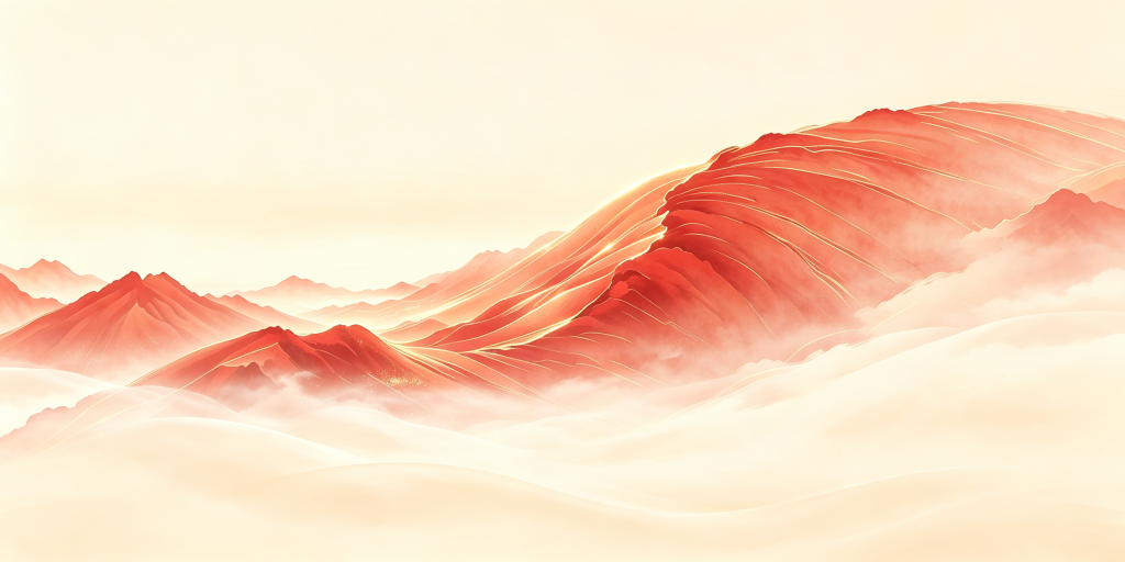 红色大气山脉山峰远山背景