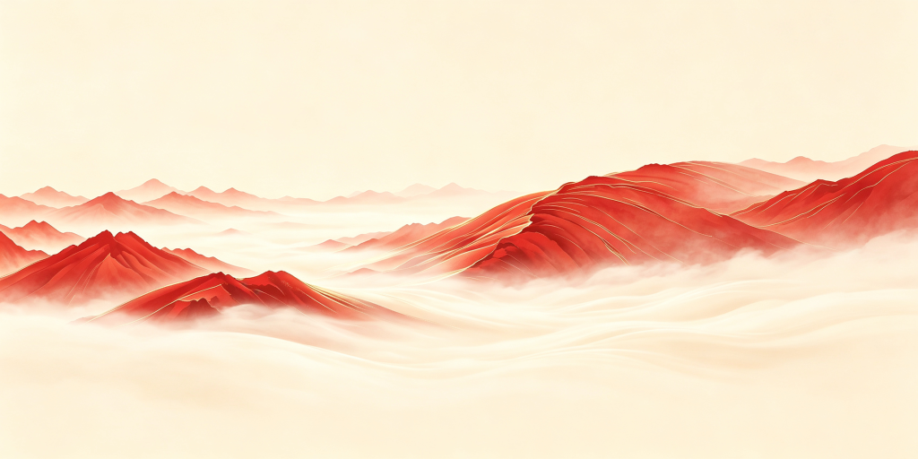 红色大气山脉山峰远山背景
