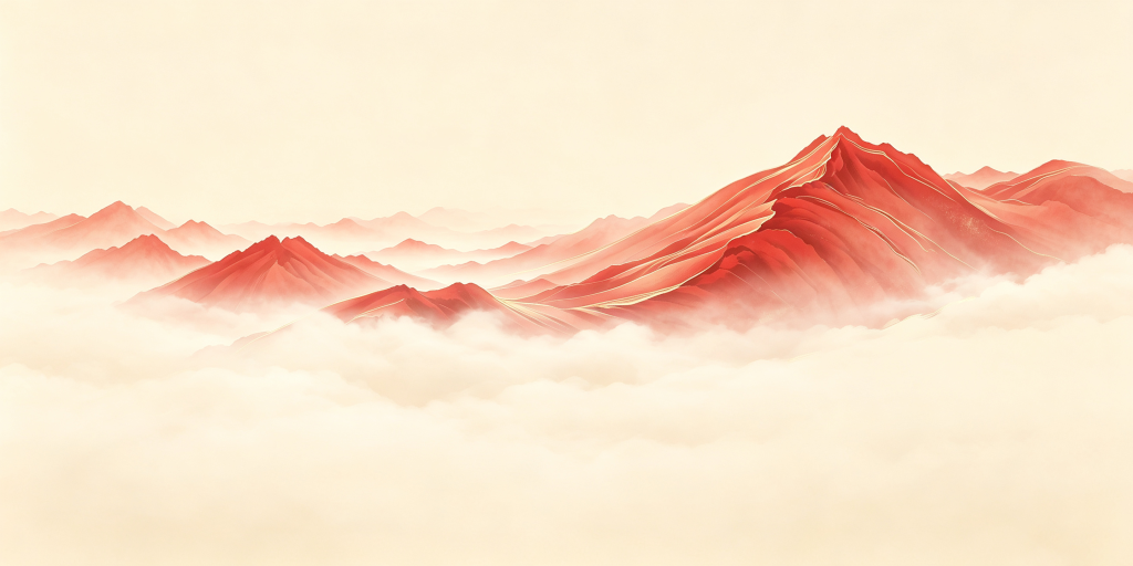 红色大气山脉山峰远山背景