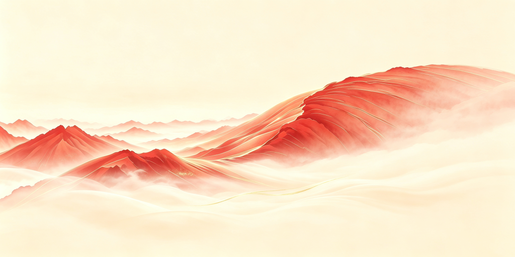 红色大气山脉山峰远山背景
