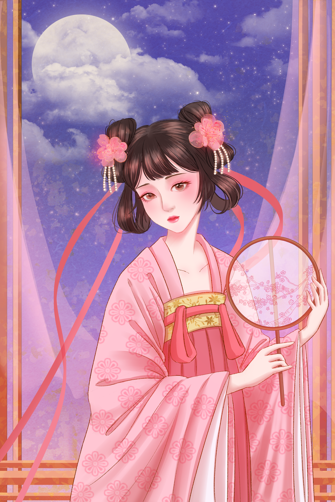 古风手绘美女插画
