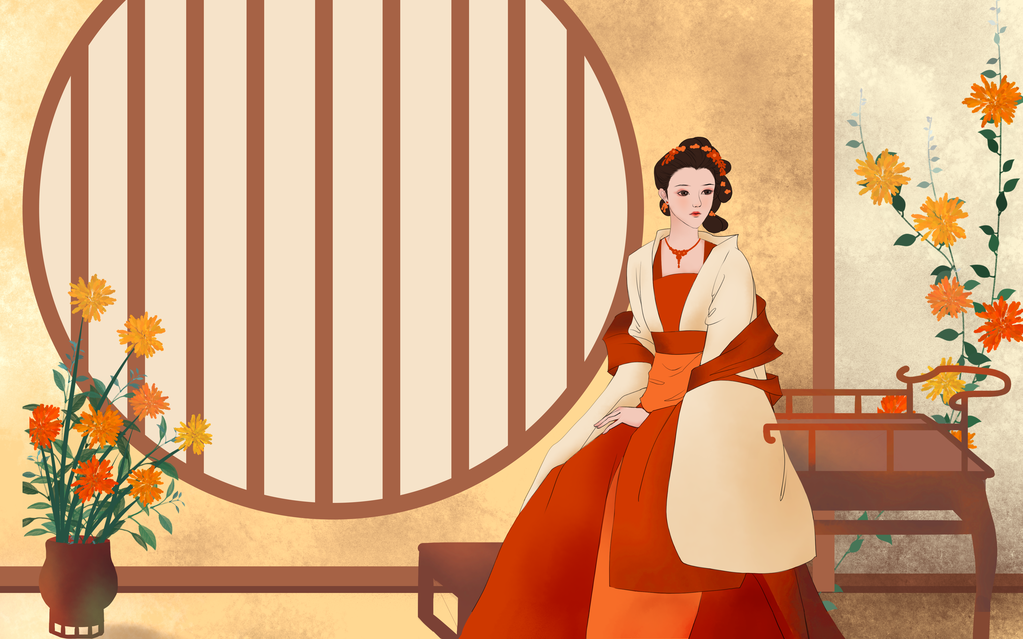 古风美女插画素材
