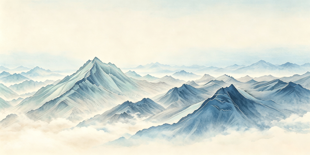中式蓝色山脉山峰远山背景