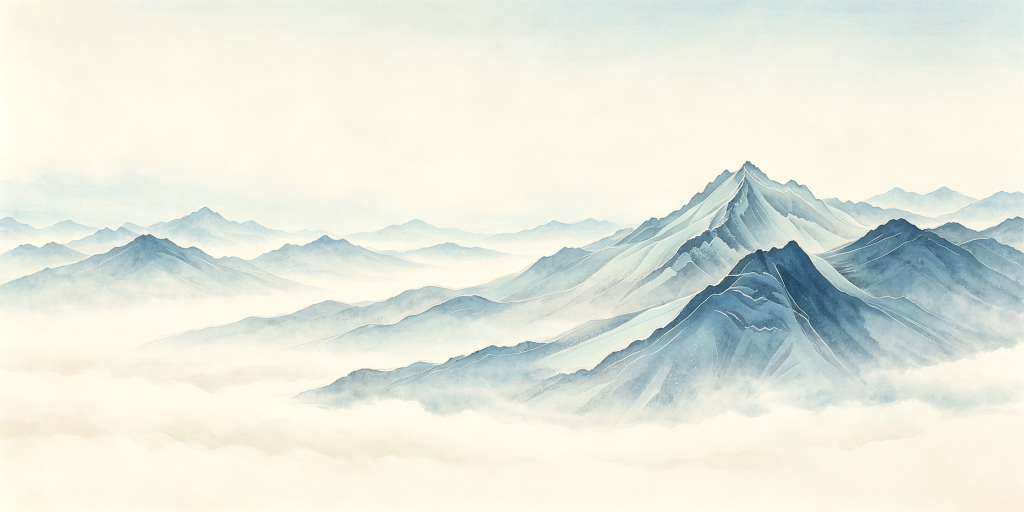 中式蓝色山脉山峰远山背景