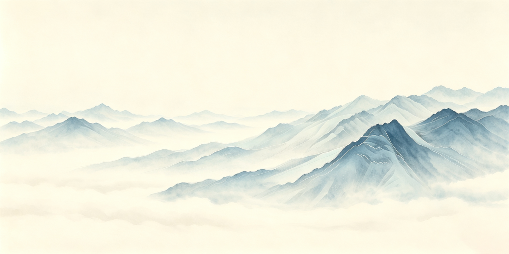 中式蓝色山脉山峰远山背景