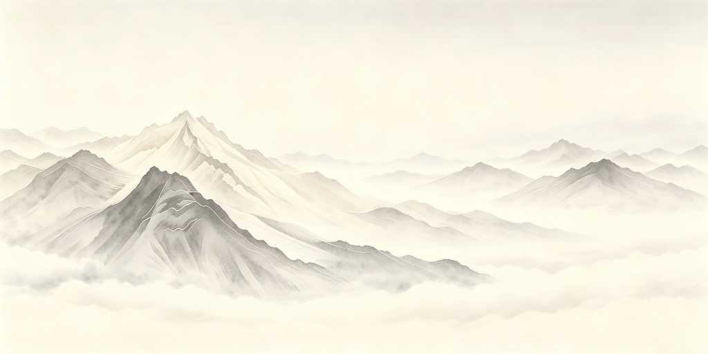 中式高级灰水墨山脉山峰远山背景