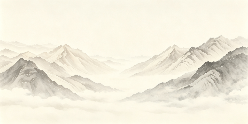 中式高级灰水墨山脉山峰远山背景